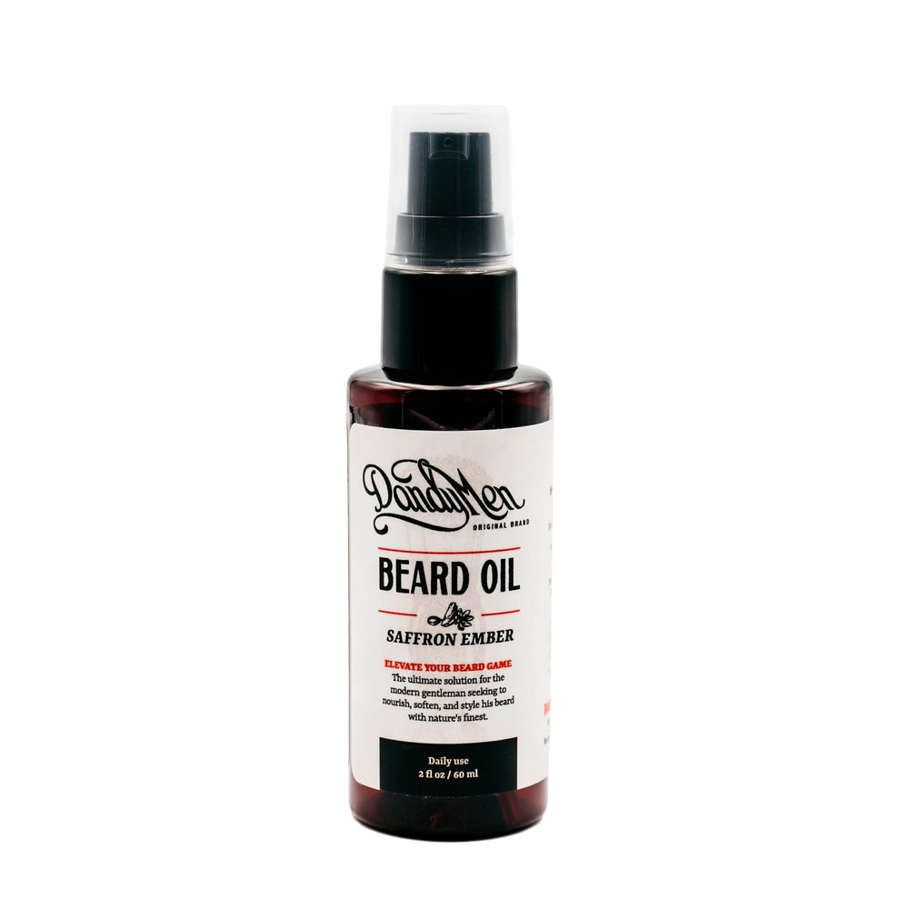 DandyMen Beard Oil | Hydrating and Conditioning Formula with Sweet Almond & Argan Oils | 2 oz (Saffron Ember)