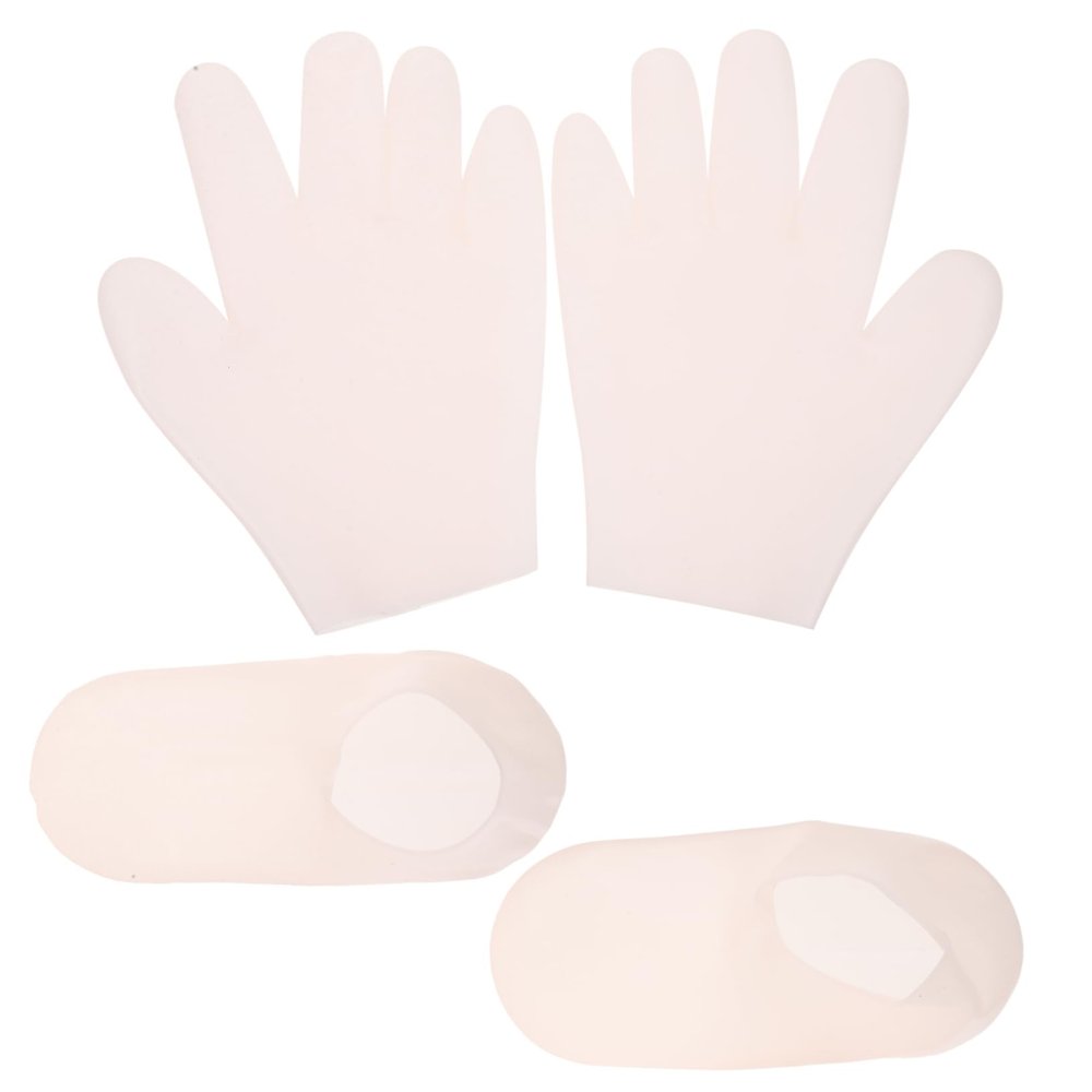 Beaupretty 1set Moisturizing Gel Socks and Gloves for Cracked Heels and Dry Reusable Foot and Hand Masks for Hydration and Softening for Women Foot Care