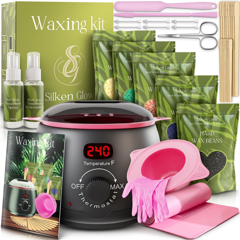 All-in-One Wax Warmer for Hair Removal  Hard Wax Kit with Wax Pot, Complete Body Waxing Kit for Women & Men (39 Accessories)