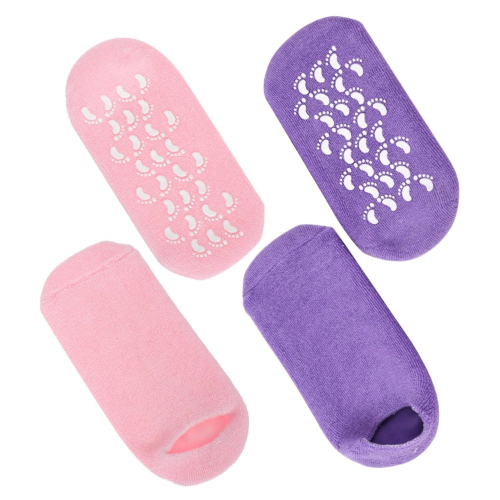 ASAKKURA 2pairs Moisturizing Gel Socks for Women -Crack Heel Foot Covers for Spa Overnight Use Comfortably Soothing Non- Foot