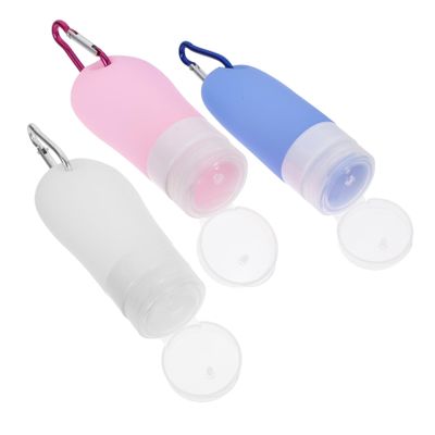 Vaguelly Silicone Travel Bottles with Pvc Bag and Keychains Leak Refillable Containers for Toiletries Shampoo Lotion Travel and Outdoor Use