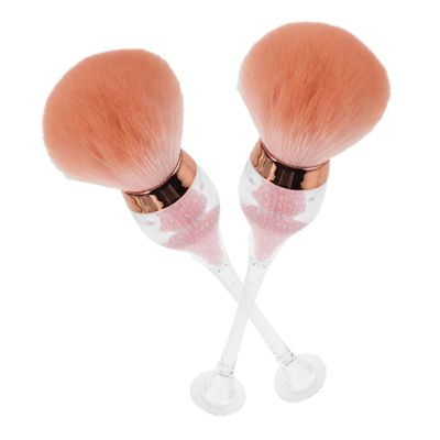 Beatifufu 2pcs Nail Dust Brush Wine Shape Soft Bristles for Easy Cleanup Nail Cleaning Tools for Manicure and Art Portable Design for Home and Salon Use