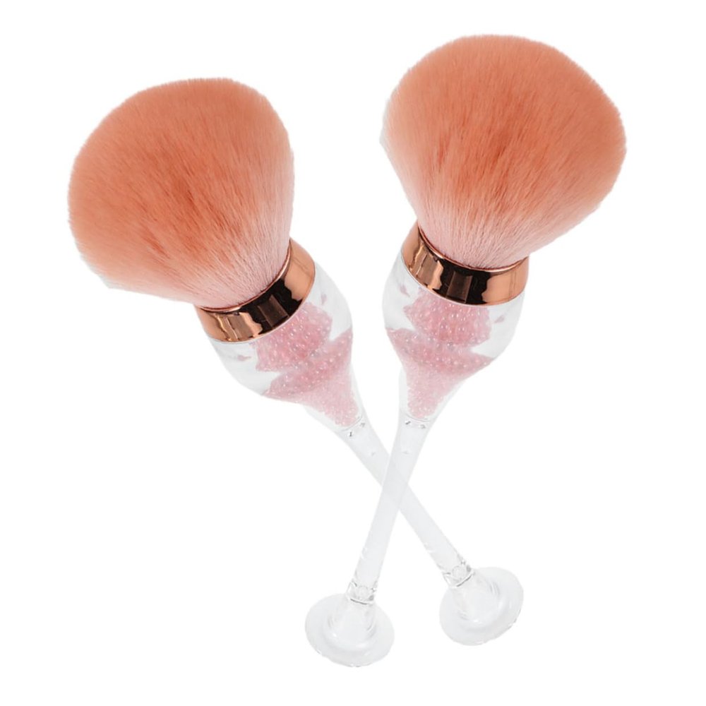 Beatifufu 2pcs Nail Dust Brush Wine Shape Soft Bristles for Easy Cleanup Nail Cleaning Tools for Manicure and Art Portable Design for Home and Salon Use