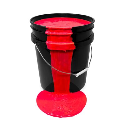 milo UV Neon Red Washable Party Paint | 5 Gallon Bucket | Bulk Fluorescent Party Paint for Rave, Events, Concerts | Glows UV in Black Light | Made in USA | Safe for Skin, Washable, and Non Toxic