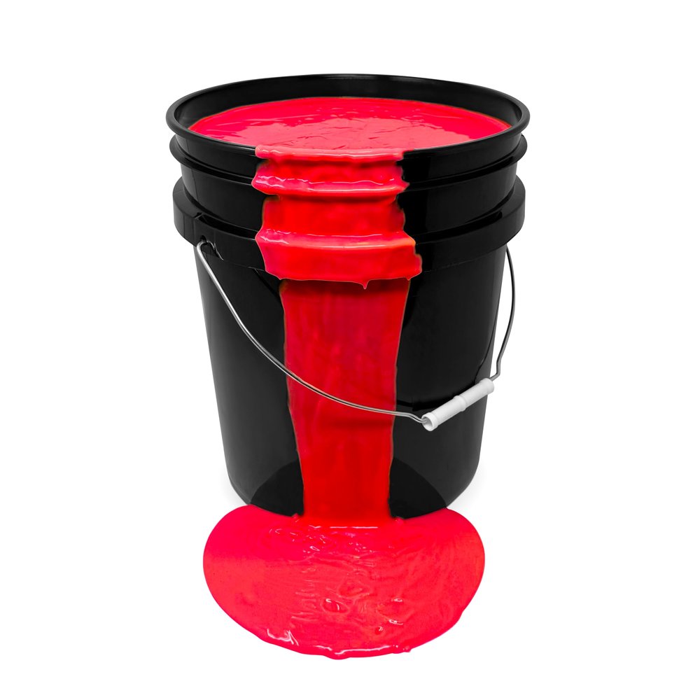 milo UV Neon Red Washable Party Paint | 5 Gallon Bucket | Bulk Fluorescent Party Paint for Rave, Events, Concerts | Glows UV in Black Light | Made in USA | Safe for Skin, Washable, and Non Toxic