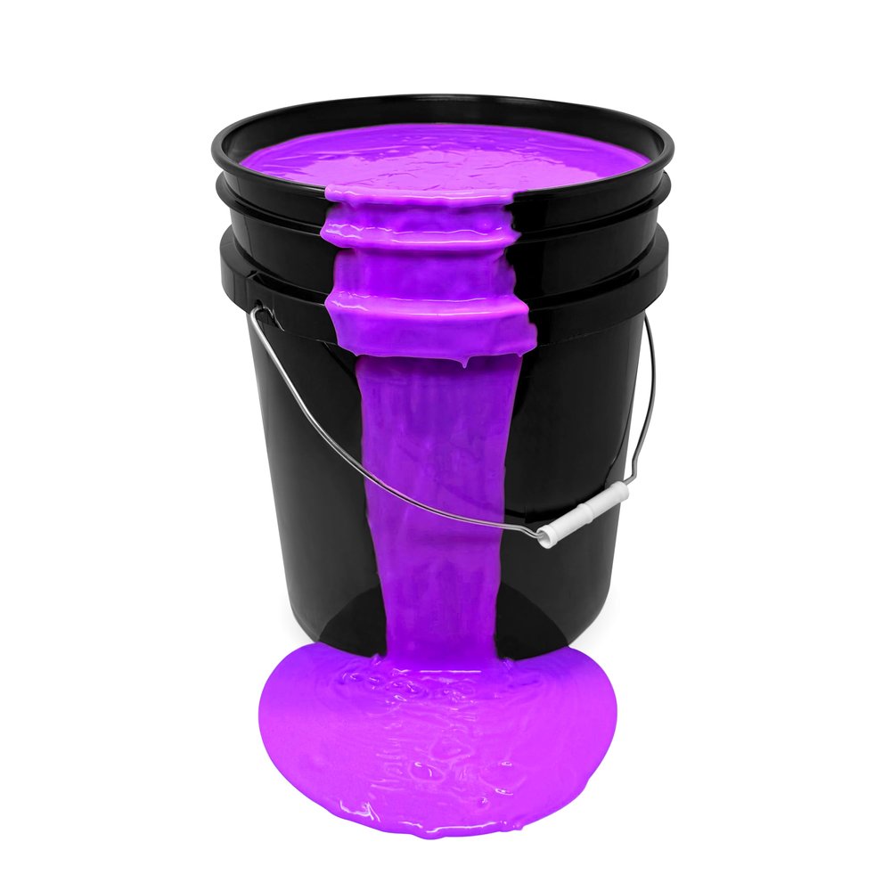 milo UV Neon Purple Washable Party Paint | 5 Gallon Bucket | Bulk Fluorescent Party Paint for Rave, Events, Concerts | Glows UV in Black Light | Made in USA | Safe for Skin, Washable, and Non Toxic