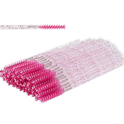 Corconess Skinny Mascara Wands 50pcs Mini Eyelash Brushes Disposable Lash Spoolies Micro Spoolies Eyebrow Brush Spoolies For Eyebrows Eyelash Extension Supplies(Pink)
