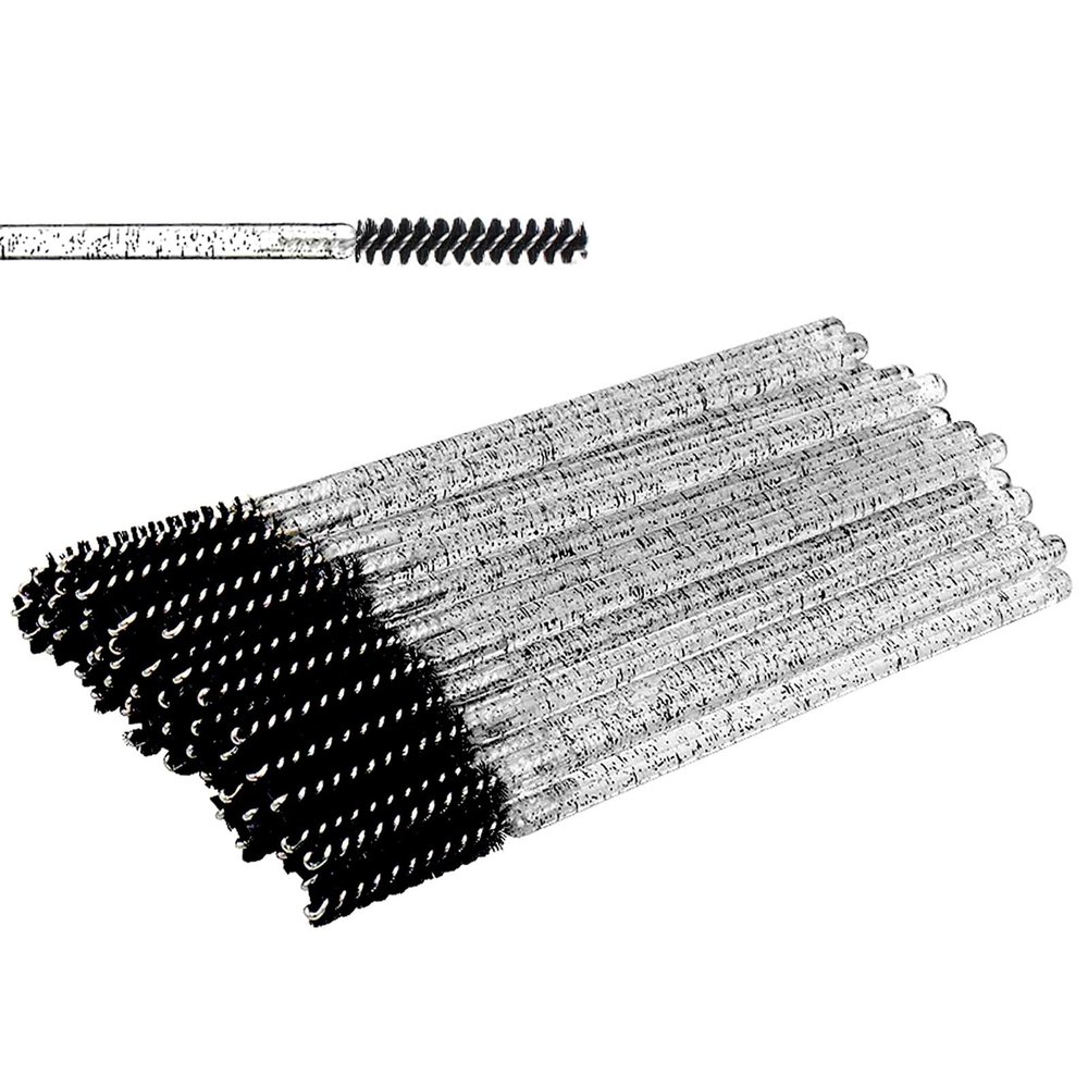 Corconess Skinny Mascara Wands 50pcs Mini Eyelash Brushes Disposable Lash Spoolies Micro Spoolies Eyebrow Brush Spoolies For Eyebrows Eyelash Extension Supplies(Black)
