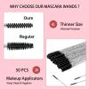 Corconess Skinny Mascara Wands 50pcs Mini Eyelash Brushes Disposable Lash Spoolies Micro Spoolies Eyebrow Brush Spoolies For Eyebrows Eyelash Extension Supplies(Black) view 2