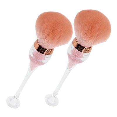 Baluue 2pcs Nail Dust Brush Soft Bristle Nail Cleaner Innovative Wine Shape for Dust Removal for Manicure
