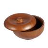 PartyKindom 1pc Wooden Shaving Bowl with Lid Shaving Soap and Cream Dish for Home Barber Shop Salon Present for Male Friends view 1