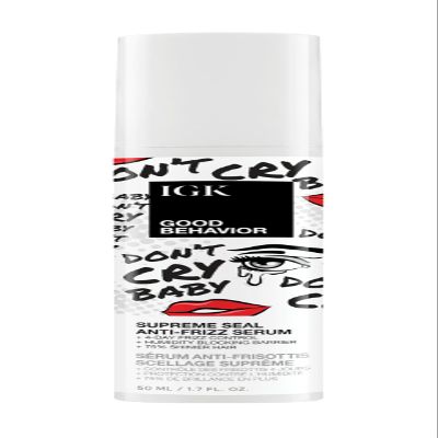 IGK Good Behavior Anti-Frizz Smoothing Serum  Boosts Shine, Seals Out Humidity, UV & Heat Protection, For Dry Frizz-Prone Hair, 1.3 oz