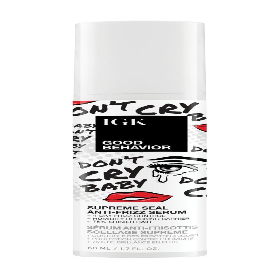 IGK Good Behavior Anti-Frizz Smoothing Serum  Boosts Shine, Seals Out Humidity, UV & Heat Protection, For Dry Frizz-Prone Hair, 1.3 oz