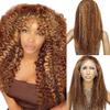 13x4 Lace front Wigs Kinky Curly Human Hair Wig Pre Plucked Pre Bleached human hair wig Knot HD Lace Front, Brazilian Virgin Human Hair Wigs for Black Women CATCH honey blonde wig P4/27/30 28 inch wig view 1