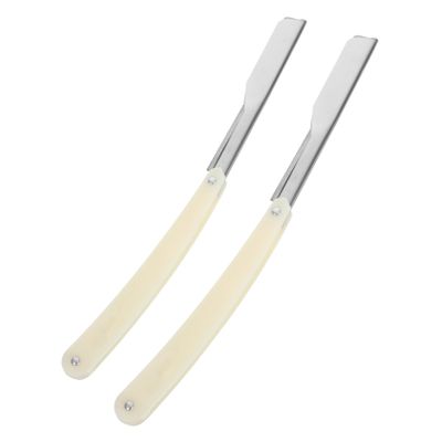 Ipetboom 2pcs Chic Vintage Manual Razor for Men Hair Shaper and Straight Razor for Beard and Hair Styling for Barbershops and Home Use Includes Easy Guard