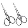 FOMIYES 2pcs Men's Eyebrow Scissors Stainless Steel Eyebrow Trimmer Scissors for Beard Pointed Round Tips view 1
