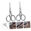 FOMIYES 2pcs Men's Eyebrow Scissors Stainless Steel Eyebrow Trimmer Scissors for Beard Pointed Round Tips view 3