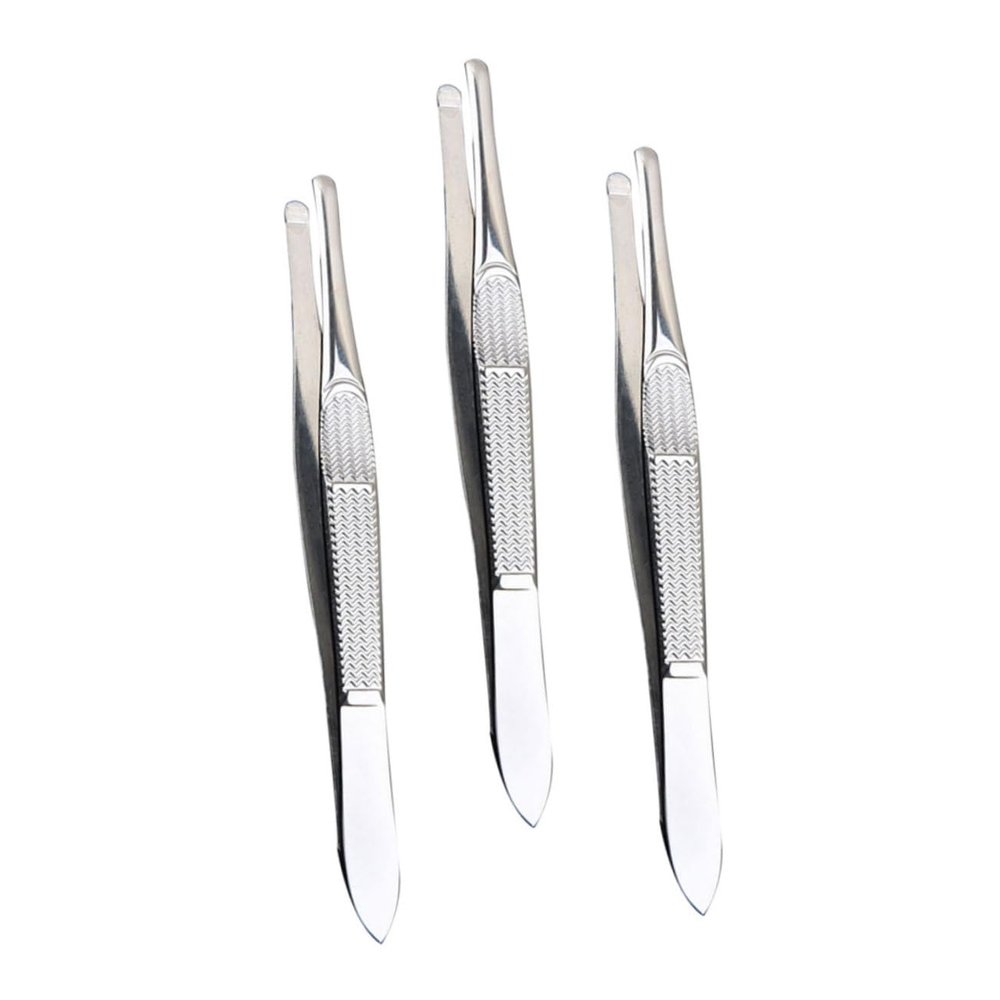 Beaupretty 3pcs Professional Stainless Steel Eyebrow Tweezers Set for Hair Removal Facial Hair Grooming with Storage Case for Women