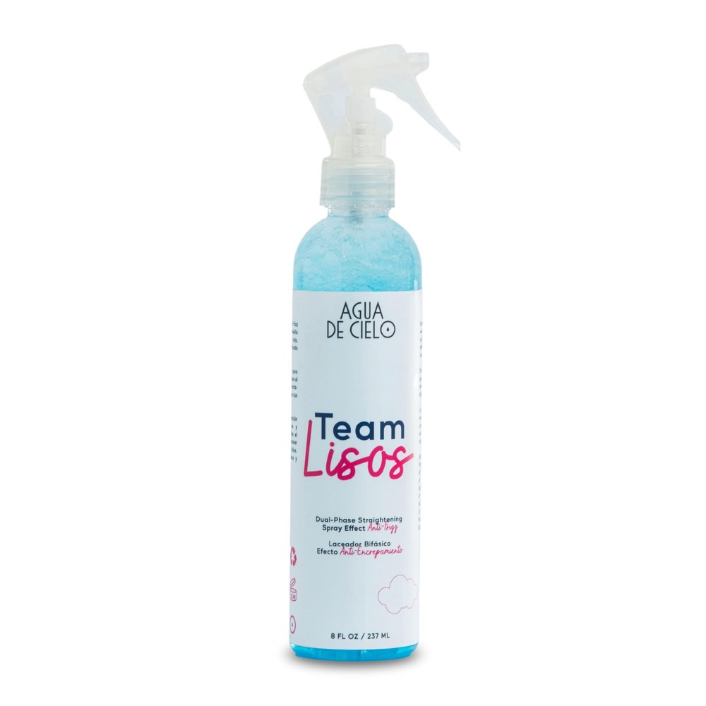 Agua de Cielo Team Lisos Hair Straightening Spray - Dual-Phase Heat Protection Spray, Anti-Frizz, Straightens Without Damaging Hair Structure, With Argan Oil & Hydrolyzed Keratin - 8 Oz