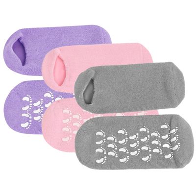 GALPADA 3pairs Women Moisturizing Socks Slip Gel Stockings Spa Socks Soft Cotton Elastic for Foot Care