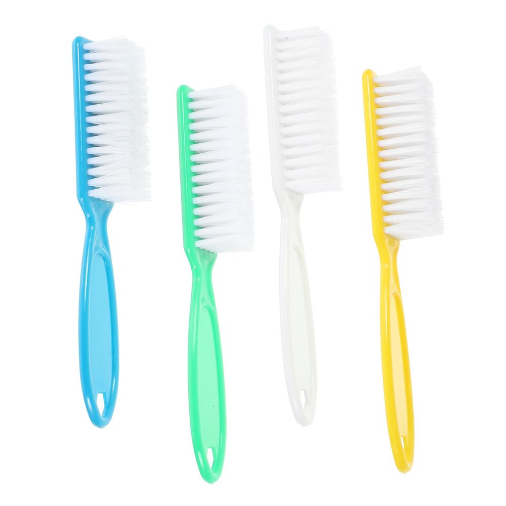 CALLARON 4pcs Nail Brush Long Handle Cleaning Brush Soft Bristle for Nail Techs