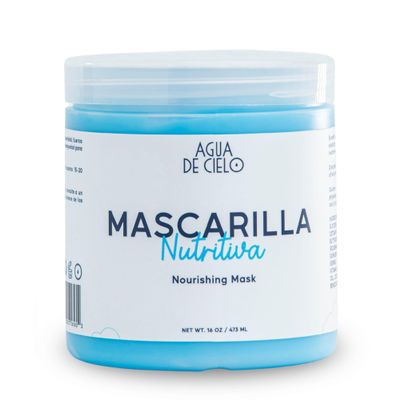 Agua de Cielo Nourishing Mask - Hair Mask for Dry Hair, Split Ends & Strength, Deeply Nourishes with Argan Oil, Collagen, Shea Butter & Ginger - 16 Oz
