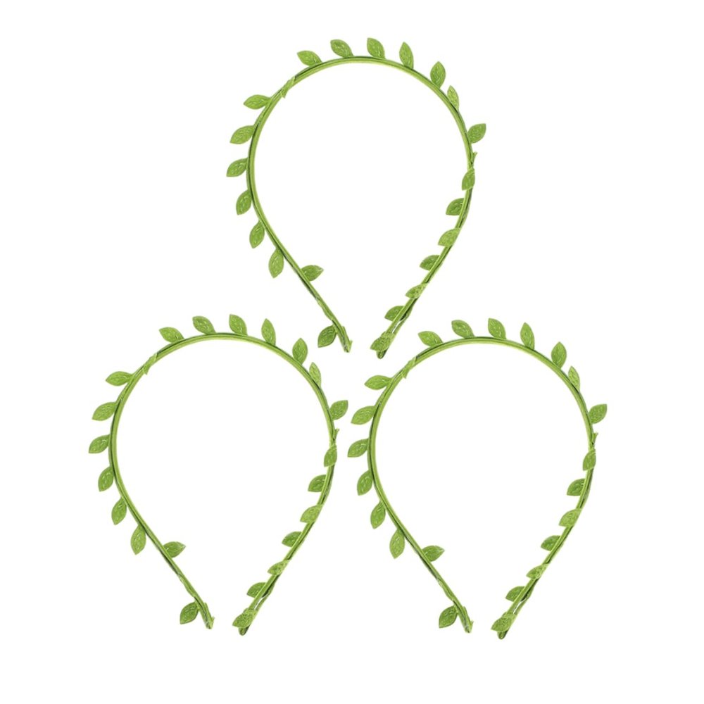 LALADEFIEE 3pcs Green Leaf Headband Floral Hair Crown for Women Comfortable Lightweight Accessory for Weddings Festivals and Birthday Parties