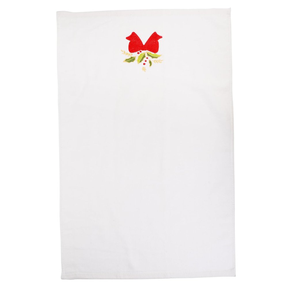 CALLARON Christmas Embroidered Face Towel Creative Bow Knot Pattern for Holiday Present Soft Facial for Home for Friends and Family