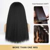 Emistar Kinky Straight U Part Wig Natural Hailine & Soft Hair Like Real Human Hair  V Part Half Wigs for Black Women (New Black, 24 Inch) view 3