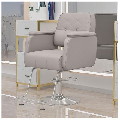 Salon Chair for Hair Stylist, Salon Chairs with Adjustable Hydraulic Pump, for Hair Stylist 360 Degrees Swivel Hair Chair Beauty Equipment,Gray,A