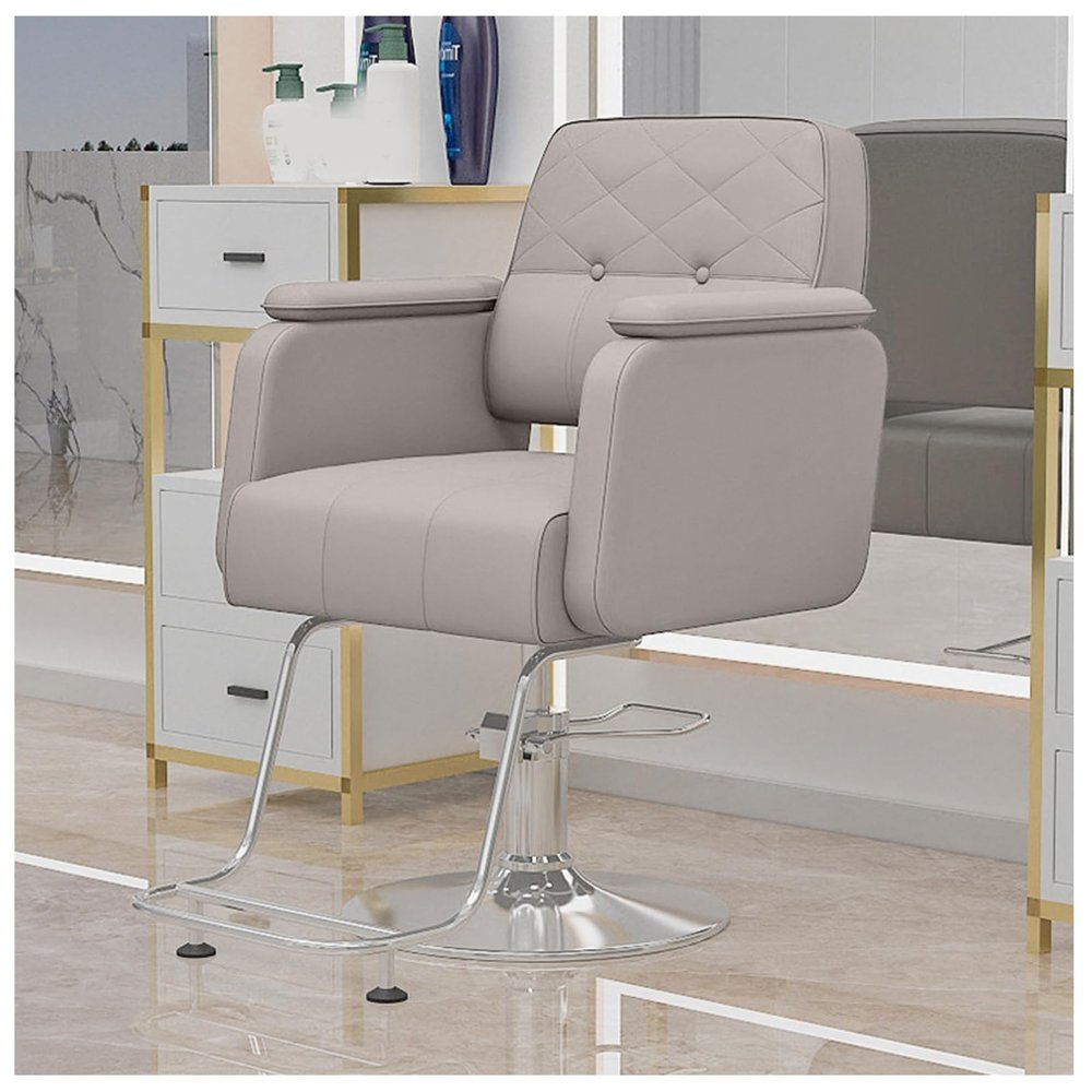 Salon Chair for Hair Stylist, Salon Chairs with Adjustable Hydraulic Pump, for Hair Stylist 360 Degrees Swivel Hair Chair Beauty Equipment,Gray,A