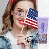 Freeorr Red White Blue Face Body Hair Glitter Gel, USA Flag Pride 4th of July Patriotic Accessories Face Paint Glitter Makeup, 6 Kinds of Sparkling Sequins for Independence Day Patriotic Veterans Day view 3