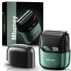 Electric Foil Shavers for Men, Mini Electric Razor, Compact Face Shaver, IPX7 Waterproof Wet Dry Cordless Razor, LED Display, USB-C Fast Rechargeable, Emerald Green view 1