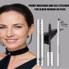 Brown Mascara and Waterproof Eyeliner Pencil Set for Older Women 60 Plus,Length and Volume Mascara for Mature Women,Retractable Eye Liner Matte Cream Waterline Eyeliner Makeup for Sensitive Eye-Set B view 3