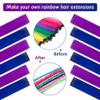 Colored Hair Extensions Blue-Purple 12Pcs Clip In Colorful Hairpiece 20inch view 2
