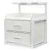 trggvvrt Salon Wall Cabinet, Wall Mounted Salon Storage Cabinet with 2 Drawers, Hair Dryer Storage Rack for Beauty Spa Barbershop (SilverWhite) view 1