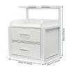 trggvvrt Salon Wall Cabinet, Wall Mounted Salon Storage Cabinet with 2 Drawers, Hair Dryer Storage Rack for Beauty Spa Barbershop (SilverWhite) view 2