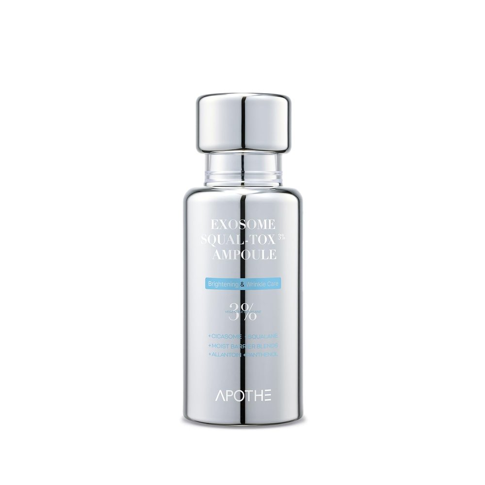 APOTHE Exosome Squal-Tox 3% Ampoule 1.01 fl oz (30ml)  Intense Hydration, Skin Renewal, Brightening & Anti-Wrinkle Care with Exosome Technology and Niacinamide