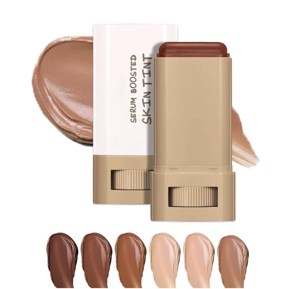 Beauty Balm Serum Boosted Skin Tint, Solid Tinted Moisturizing Serum Contour Stick Foundation Face Stick, Natural Finish Makeup Even Skin Tone (#06)