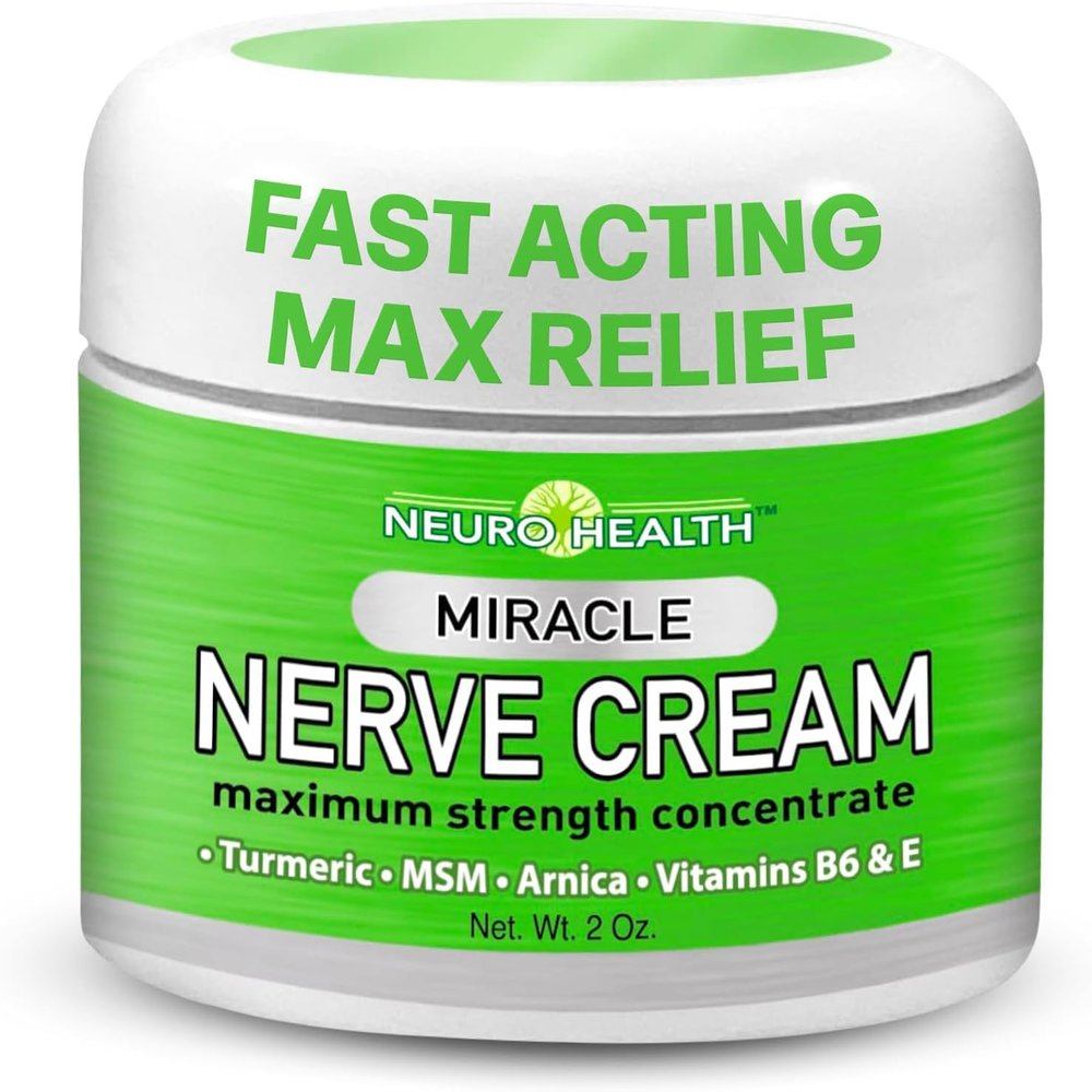 Miracle Nerve Cream - Maximum Strength - Turmeric and Arnica Blend for Nerve Discomfort Relief - Soothing Foot & Hand Formula with MSM, B6, E - Made in USA
