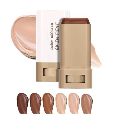 Beauty Balm Serum Boosted Skin Tint, Solid Tinted Moisturizing Serum Contour Stick Foundation Face Stick, Natural Finish Makeup Even Skin Tone (#05)