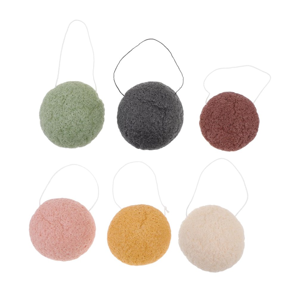 PACKOVE 6pcs Facial Cleansing Sponges Soft Natural Facial Sponge for Makeup Removal and Deep Cleansing Easy to Use for Skin Types