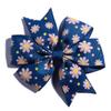 20Pcs 8CM Fashion Pinwheel Hair Bow With Flower Dot For Hair Clips Grosgrain Ribbon Boutique For Headbands (20Pcs Black, With No Clip) view 1
