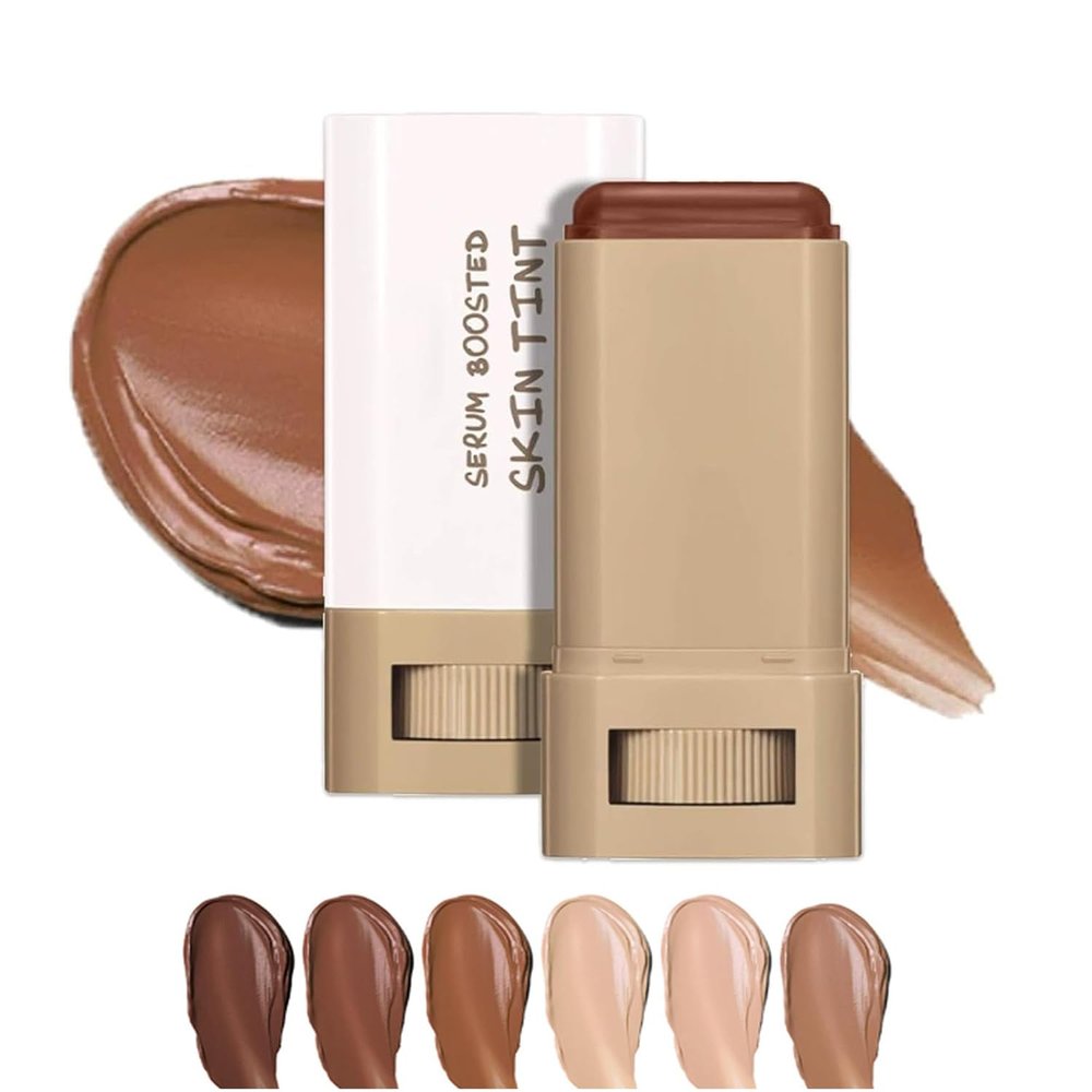 Beauty Balm Serum Boosted Skin Tint, Solid Tinted Moisturizing Serum Contour Stick Foundation Face Stick, Natural Finish Makeup Even Skin Tone (#03)