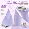 Lanumi 3 in 1 Bikini Trimmer for Women Rechargeable Electric Razors Wet/Dry Pubic Body Hair Trimmer Facial Hair Remover IPX6 Waterproof LCD Display view 2
