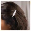 Allereyae Oval Metal Hair Clip Minimalist Side Clip Barrette Silver Hair Barrette Flat Oval Hairclips Metal Geometric Hairpins Decorative Accessories for Women view 1
