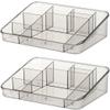 2-Pack Clear Acrylic Cosmetic Storage Trays, Makeup Organizers with Multi-Compartment Design for Vanity Or Desk view 3