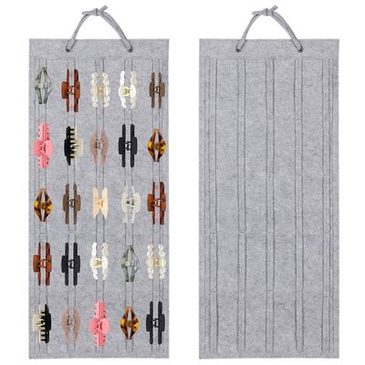 25-Slot Hanging Hair Clip Organizer, Hair Claw Storage Holder for Women & Girls, Wall-Mounted Hair Accessory Display for Closet & Vanity