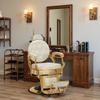BarberPub Heavy Duty Barber Chair for Men with Headrest, All Purpose Metal Antique Hydraulic Reclining Salon Chairs, Beauty Hair Spa Stylist Equipment 2933 (White with Gold Frame) view 2