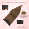 SEGO Single Clip In Hair Extensions Real Human Hair 6 Pcs Individual Clip Ins Remy Straight Soft Seamless Hairpieces for Women -16 Inch #04 Medium Brown view 3